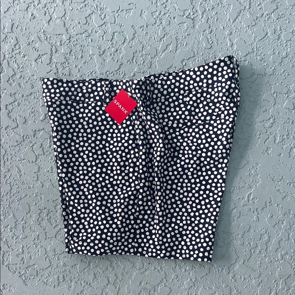 SPANX Sunshine Shorts Navy and White Dotted Skirt